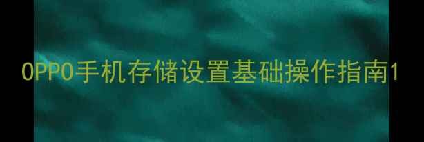图片 OPPO手机存储设置基础操作指南1