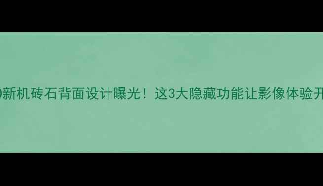 图片 OPPO新机砖石背面设计曝光！这3大隐藏功能让影像体验开挂2