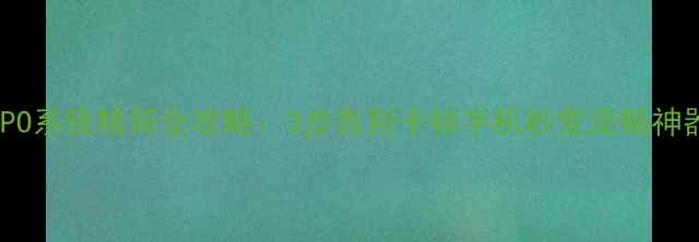 图片 OPPO系统精简全攻略：3步告别卡顿手机秒变流畅神器1