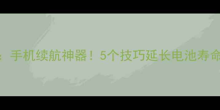 图片 Playbook电池保护：手机续航神器！5个技巧延长电池寿命，附充电避坑指南