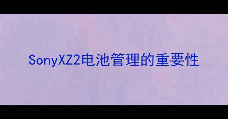 图片 SonyXZ2电池管理的重要性