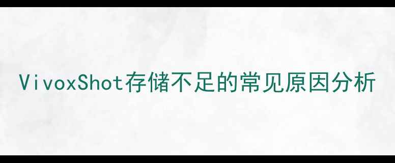 VivoxShot存储不足的常见原因分析