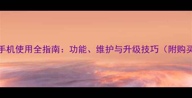 WP7系统手机使用全指南功能维护与升级技巧附购买建议