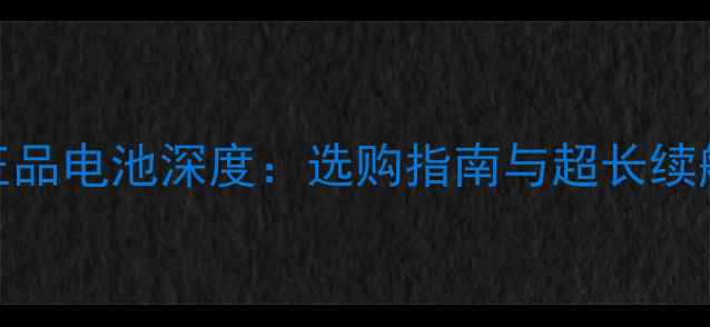 图片 X5SL官方正品电池深度：选购指南与超长续航使用技巧