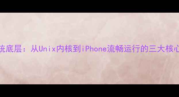 图片 iOS系统底层：从Unix内核到iPhone流畅运行的三大核心技术2