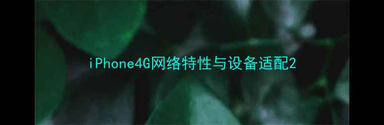 图片 iPhone4G网络特性与设备适配2