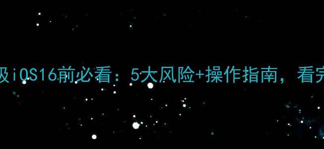 图片 iPhone5升级iOS16前必看：5大风险+操作指南，看完再决定！2