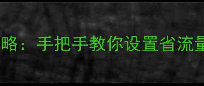 图片 iPhone6流量管理全攻略：手把手教你设置省流量模式+流量监控技巧1