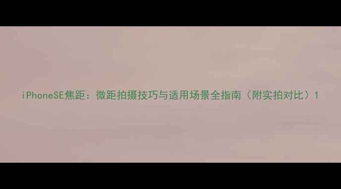 图片 iPhoneSE焦距：微距拍摄技巧与适用场景全指南（附实拍对比）1