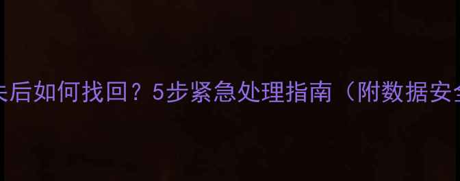 iPhone手机丢失后如何找回5步紧急处理指南附数据安全与法律途径