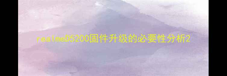 图片 realmeD5200固件升级的必要性分析2