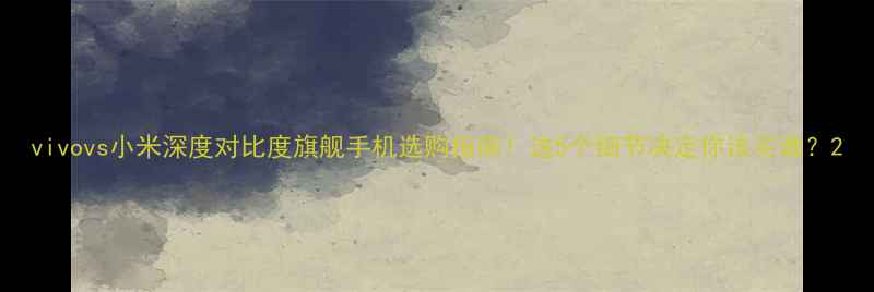vivovs小米深度对比度旗舰手机选购指南这5个细节决定你该买谁
