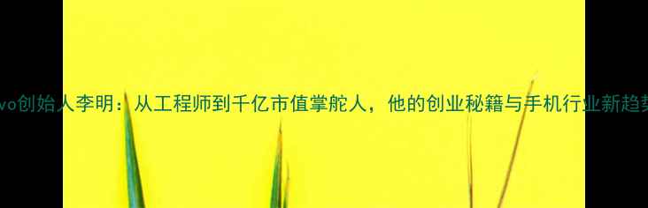 图片 vivo创始人李明：从工程师到千亿市值掌舵人，他的创业秘籍与手机行业新趋势1