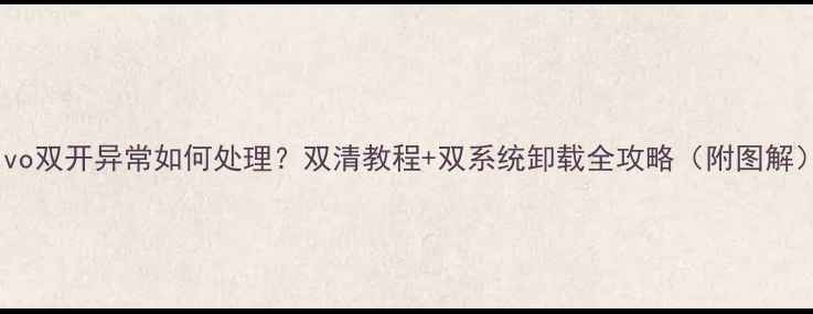 图片 vivo双开异常如何处理？双清教程+双系统卸载全攻略（附图解）1
