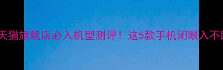 vivo天猫旗舰店必入机型测评这5款手机闭眼入不踩雷