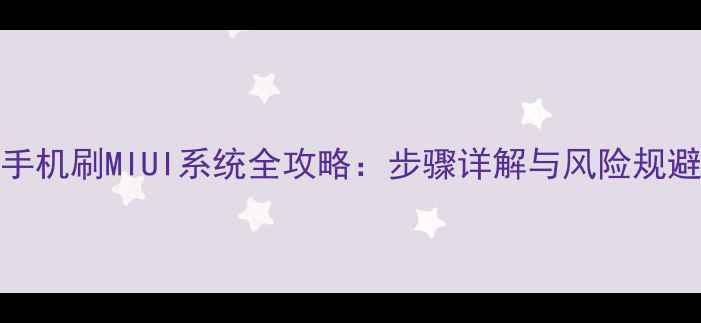 图片 vivo手机刷MIUI系统全攻略：步骤详解与风险规避指南