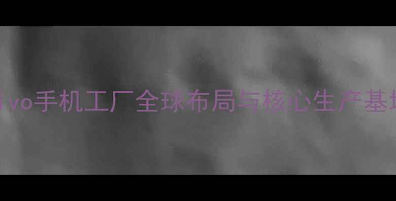 图片 vivo手机工厂全球布局与核心生产基地