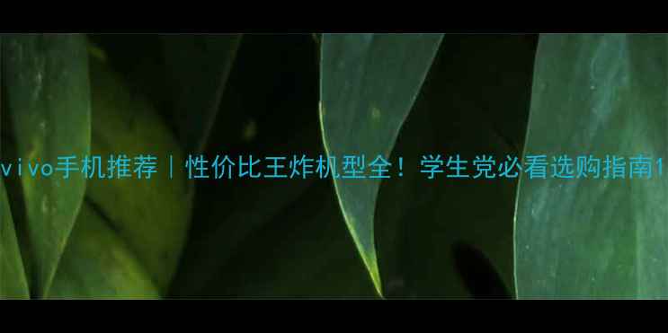 图片 vivo手机推荐｜性价比王炸机型全！学生党必看选购指南1