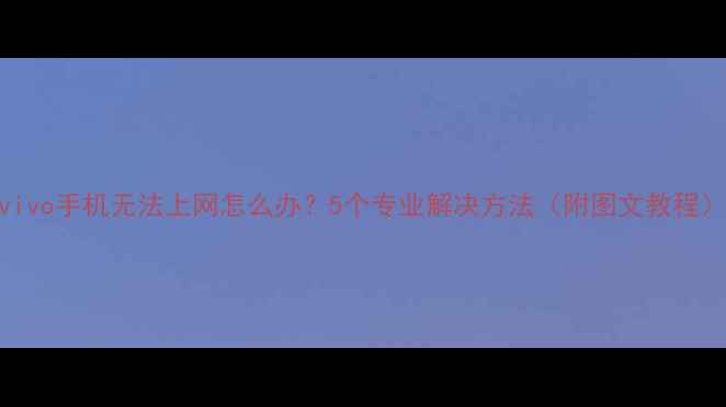 图片 vivo手机无法上网怎么办？5个专业解决方法（附图文教程）