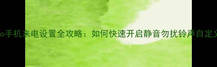图片 vivo手机来电设置全攻略：如何快速开启静音勿扰铃声自定义？