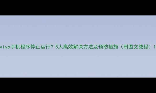 图片 vivo手机程序停止运行？5大高效解决方法及预防措施（附图文教程）1