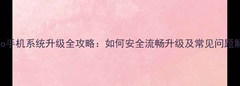 vivo手机系统升级全攻略如何安全流畅升级及常见问题解决