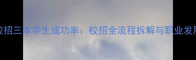 vivo校招三本学生成功率校招全流程拆解与职业发展路径