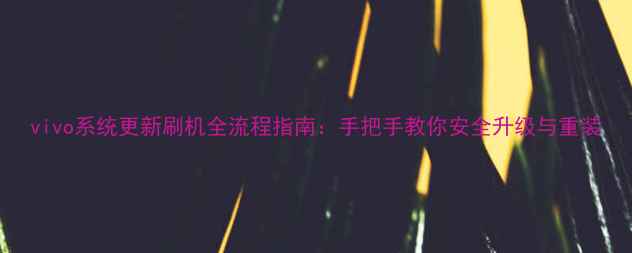 vivo系统更新刷机全流程指南手把手教你安全升级与重装
