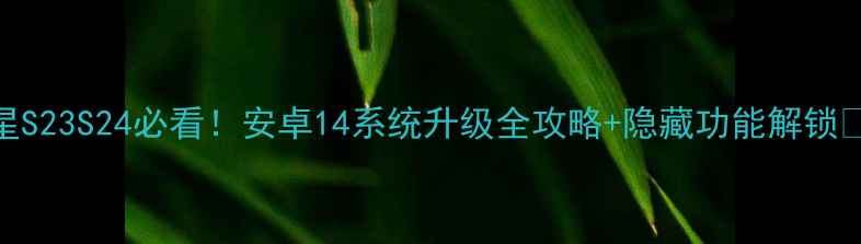 三星S23S24必看安卓14系统升级全攻略隐藏功能解锁