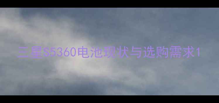 三星S5360电池现状与选购需求