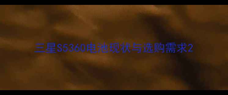 图片 三星S5360电池现状与选购需求2