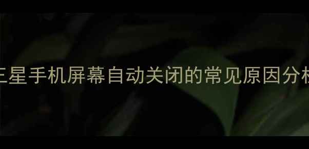 图片 三星手机屏幕自动关闭的常见原因分析
