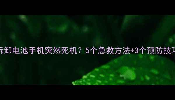 图片 不可拆卸电池手机突然死机？5个急救方法+3个预防技巧全！