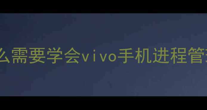 图片 为什么需要学会vivo手机进程管理？2
