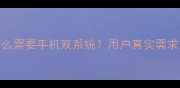 图片 为什么需要手机双系统？用户真实需求分析