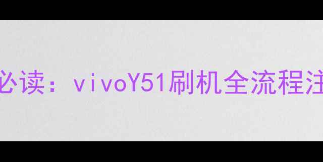 图片 刷机前必读：vivoY51刷机全流程注意事项