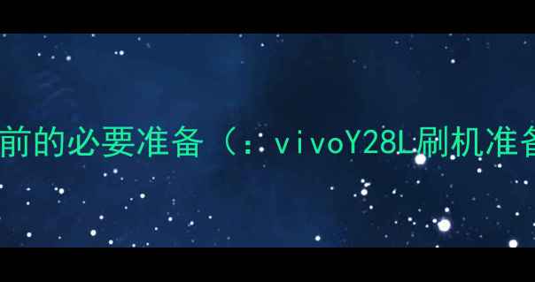 刷机前的必要准备vivoY28L刷机准备