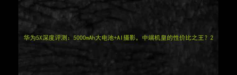 华为5X深度评测5000mAh大电池AI摄影中端机皇的性价比之王