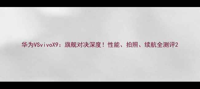 图片 华为VSvivoX9：旗舰对决深度！性能、拍照、续航全测评2