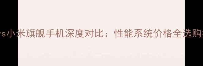 图片 华为vs小米旗舰手机深度对比：性能系统价格全选购指南2