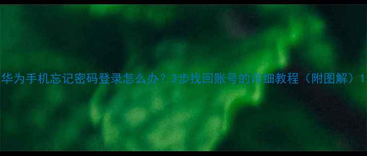 图片 华为手机忘记密码登录怎么办？3步找回账号的详细教程（附图解）1