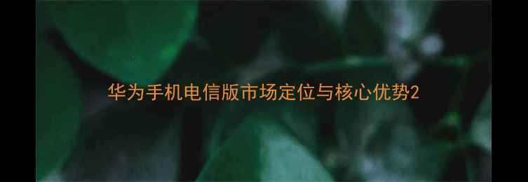 华为手机电信版市场定位与核心优势