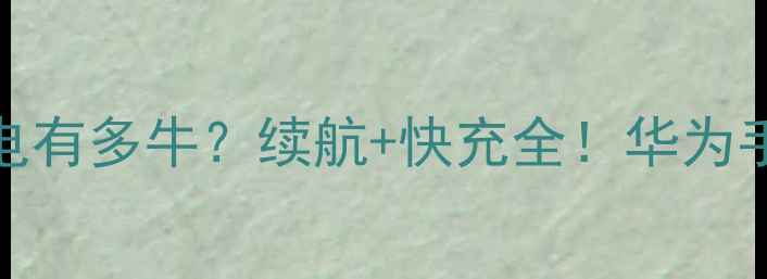 华为石墨烯电池充电有多牛续航快充全华为手机续航焦虑黑科技