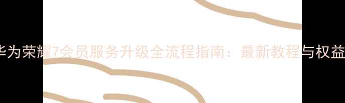 图片 华为荣耀7会员服务升级全流程指南：最新教程与权益2