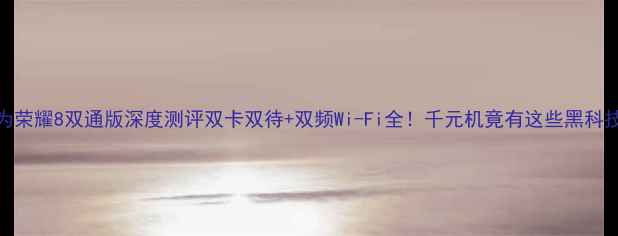 华为荣耀8双通版深度测评双卡双待双频Wi-Fi全千元机竟有这些黑科技