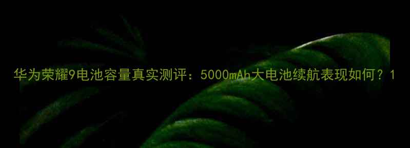 华为荣耀9电池容量真实测评5000mAh大电池续航表现如何