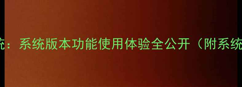 国美手机系统系统版本功能使用体验全公开附系统升级攻略