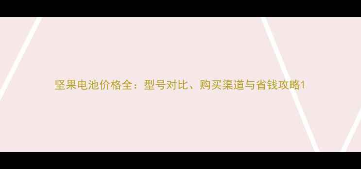 图片 坚果电池价格全：型号对比、购买渠道与省钱攻略1