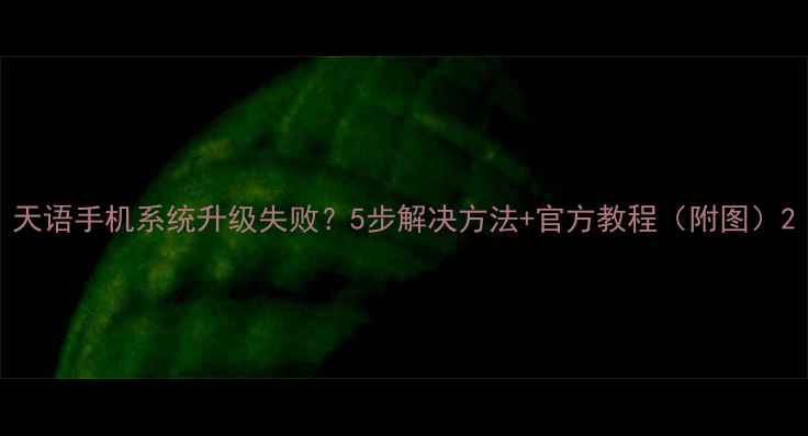 天语手机系统升级失败5步解决方法官方教程附图