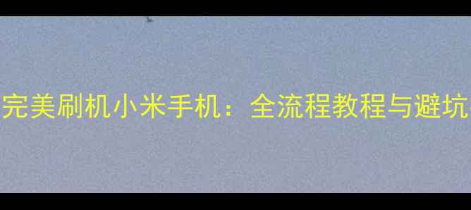 如何完美刷机小米手机全流程教程与避坑指南